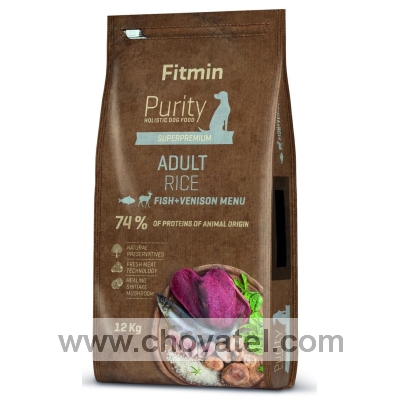 Fitmin dog Purity Rice Adult Fish & Venison 2 x 12kg